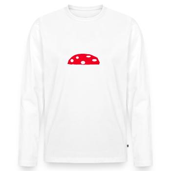 champignons drôles, champignons magiques - T-shirt manches longues Premium bio Homme - blanc - Devant - Nico (187cm)