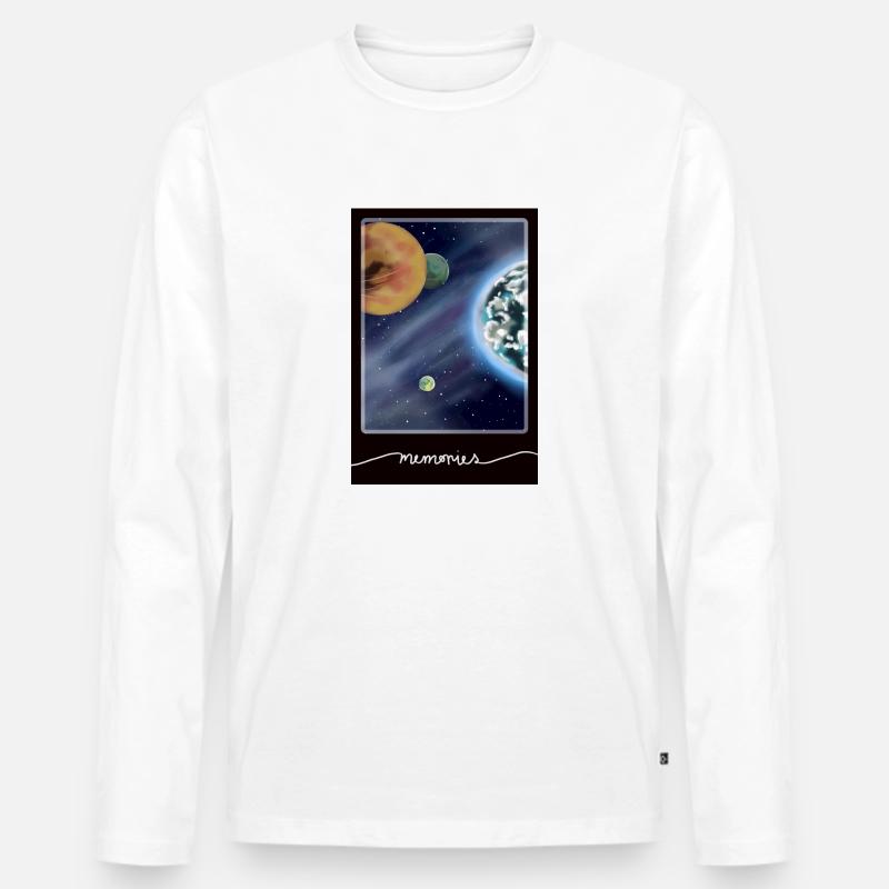 Memories - Männer Premium Bio Langarmshirt - Weiß