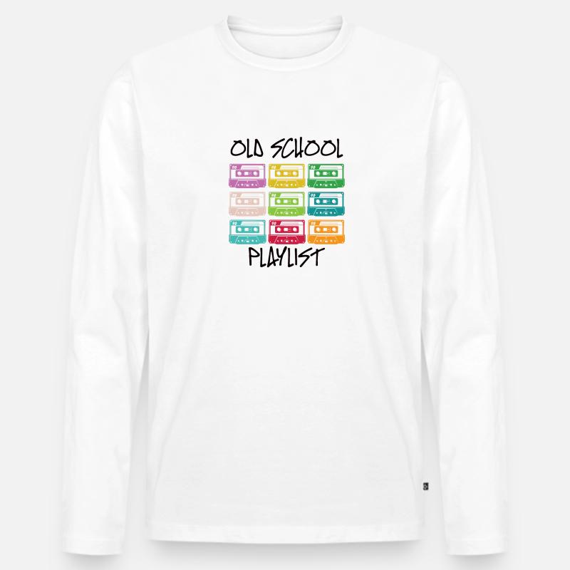 Kassette Diskette VHS Retro Kindheitserinnerung - Männer Premium Bio Langarmshirt - Weiß