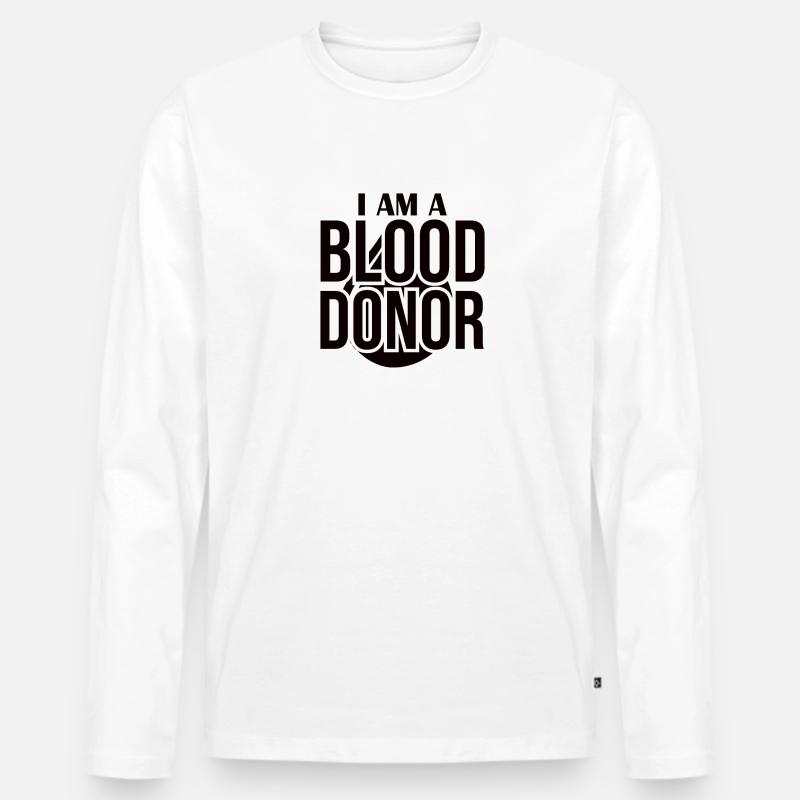 Blutspende Blutspenden Blutspender - Männer Premium Bio Langarmshirt - Weiß