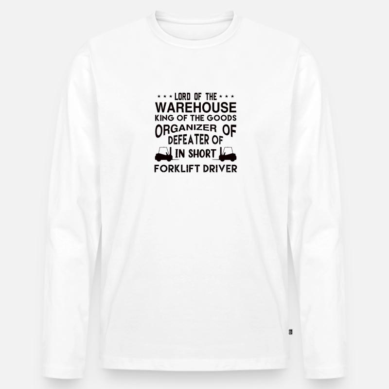 Lagerist Gabelstapler Staplerfahrer - Männer Premium Bio Langarmshirt - Weiß