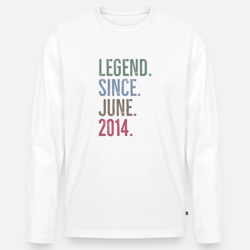 Legende seit Juni 2014 - Männer Premium Bio Langarmshirt - Weiß