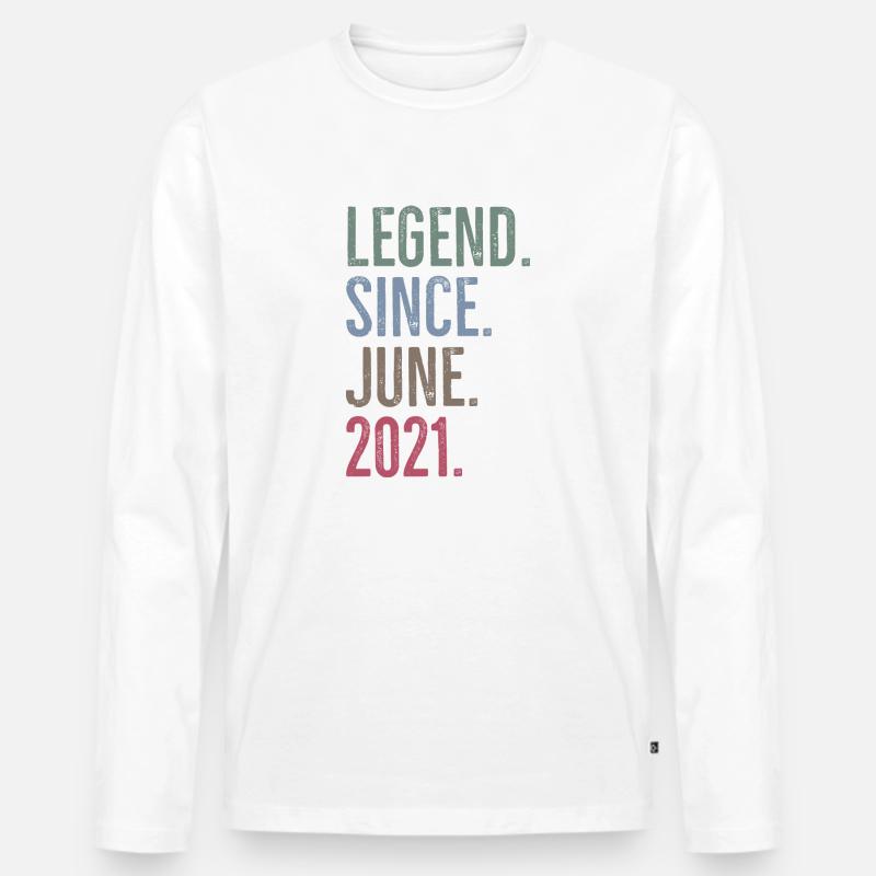 Legende seit Juni 2021 - Männer Premium Bio Langarmshirt - Weiß