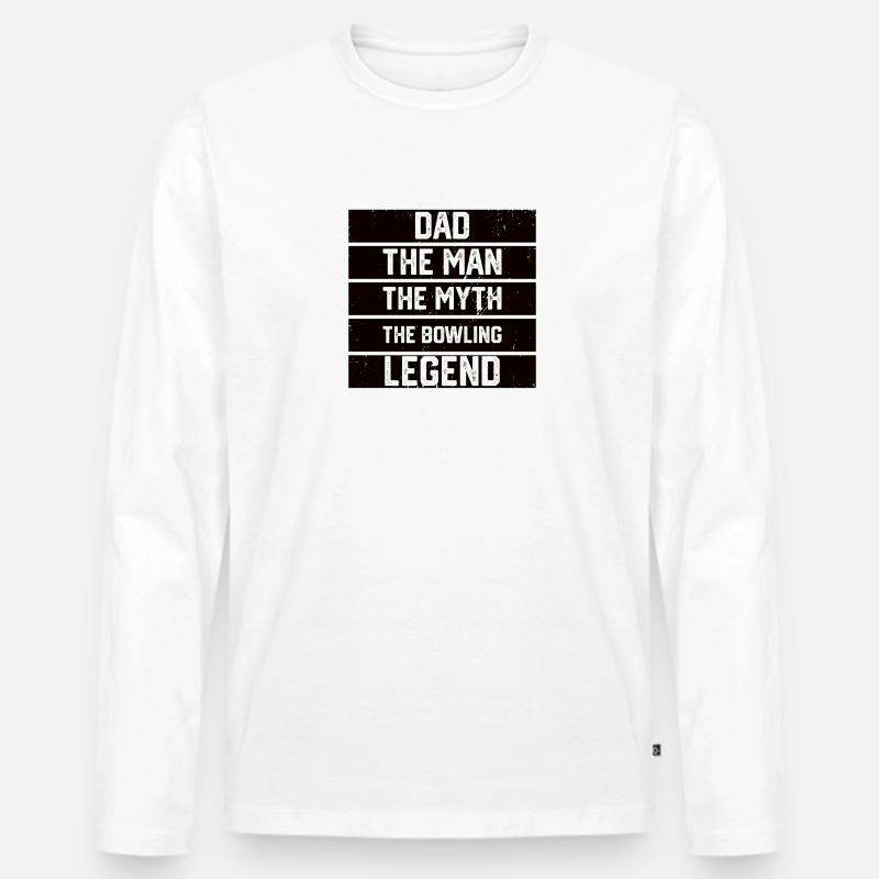 Bowling Vater Papa Cooler - Männer Premium Bio Langarmshirt - Weiß
