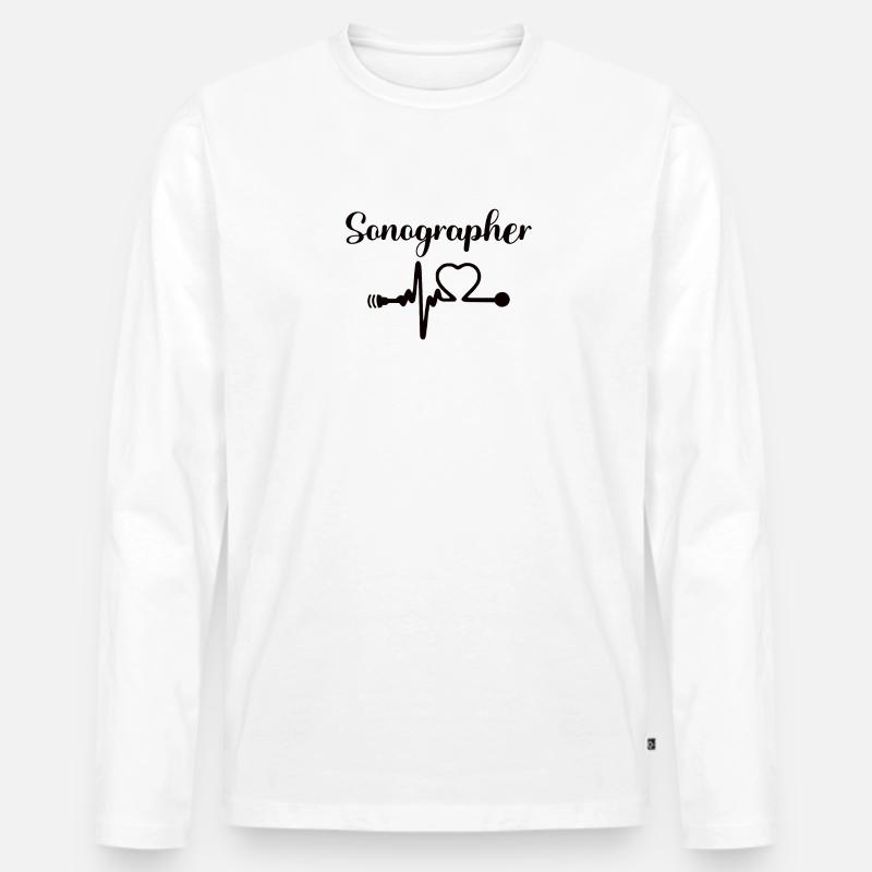 Kardio Sonograph Ultraschalltechniker Sonograph - Männer Premium Bio Langarmshirt - Weiß