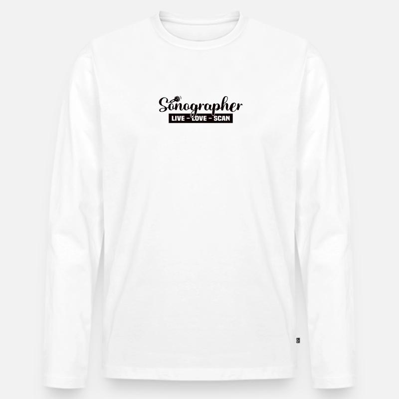 Kardio Sonograph Ultraschalltechniker Sonograph - Männer Premium Bio Langarmshirt - Weiß