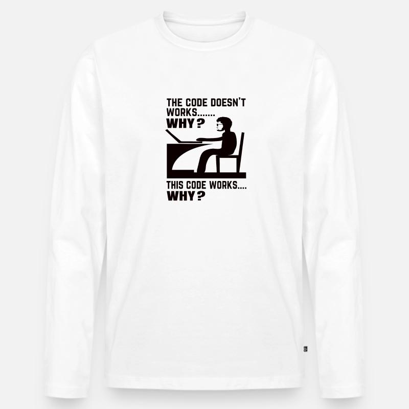 Softwareentwickler Programmierer Geschenk - Männer Premium Bio Langarmshirt - Weiß