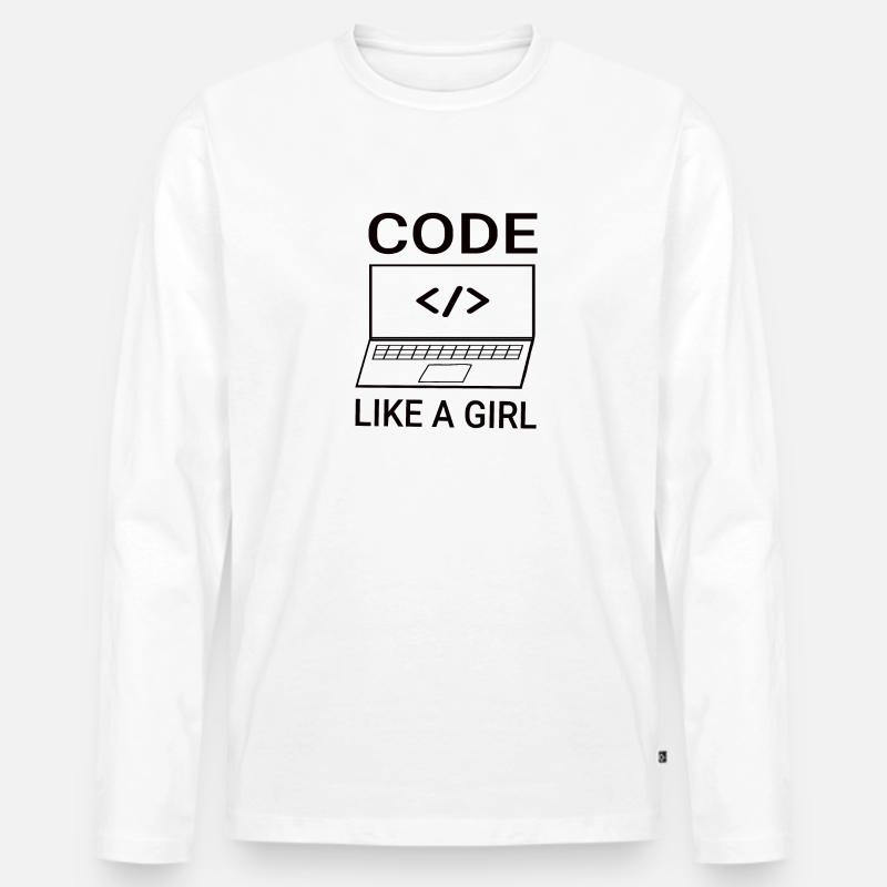 Softwareentwickler Programmierer Frauen Mädchen - Männer Premium Bio Langarmshirt - Weiß