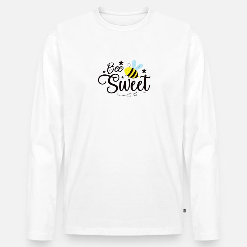 Biene - Männer Premium Bio Langarmshirt - Weiß