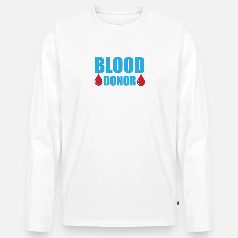 Blutspende Blutspenden Blutspender - Männer Premium Bio Langarmshirt - Weiß