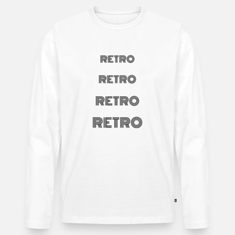 Retro - Männer Premium Bio Langarmshirt - Weiß