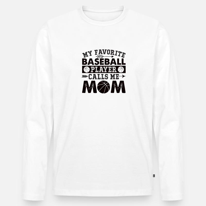Baseball Mama - Männer Premium Bio Langarmshirt - Weiß