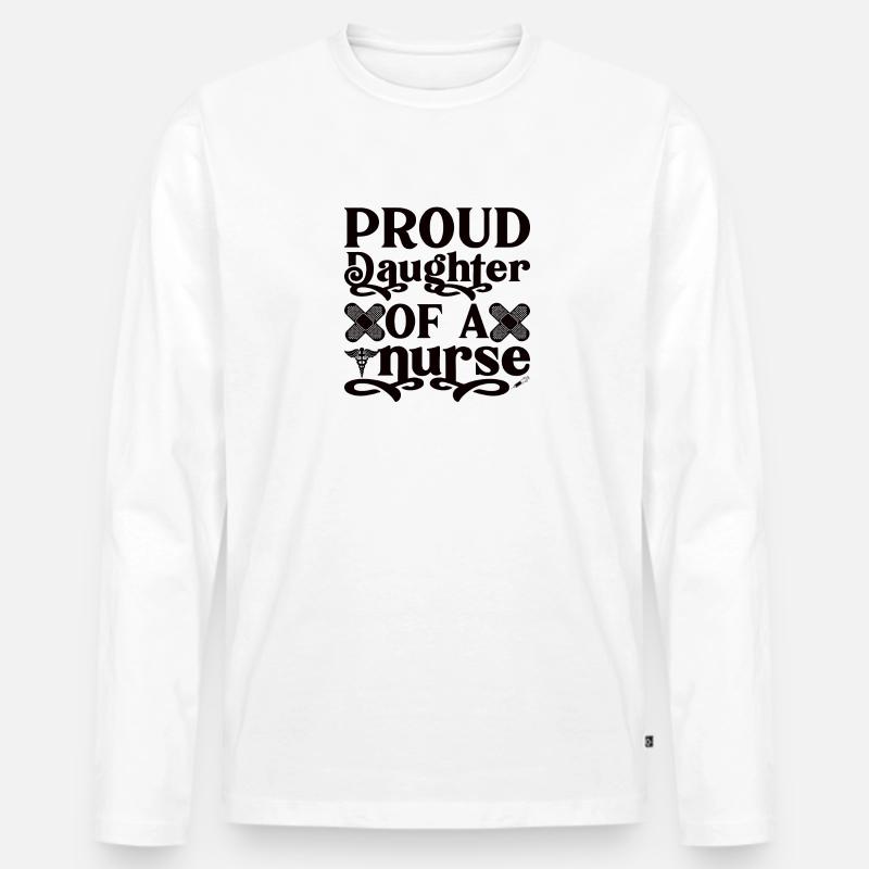 Schwester Einer Krankenschwester Krankenpflegerin - Männer Premium Bio Langarmshirt - Weiß