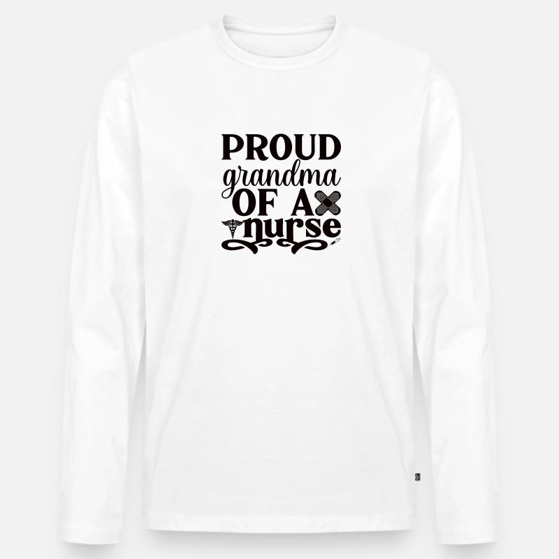 Oma Einer Krankenschwester Oma Krankenpflegerin - Männer Premium Bio Langarmshirt - Weiß