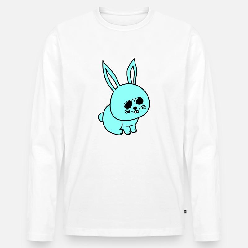 hase comic cool - Männer Premium Bio Langarmshirt - Weiß