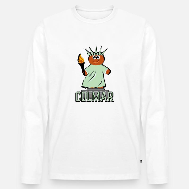 Freiheitsstatue von Colmar - Männer Premium Bio Langarmshirt - Weiß