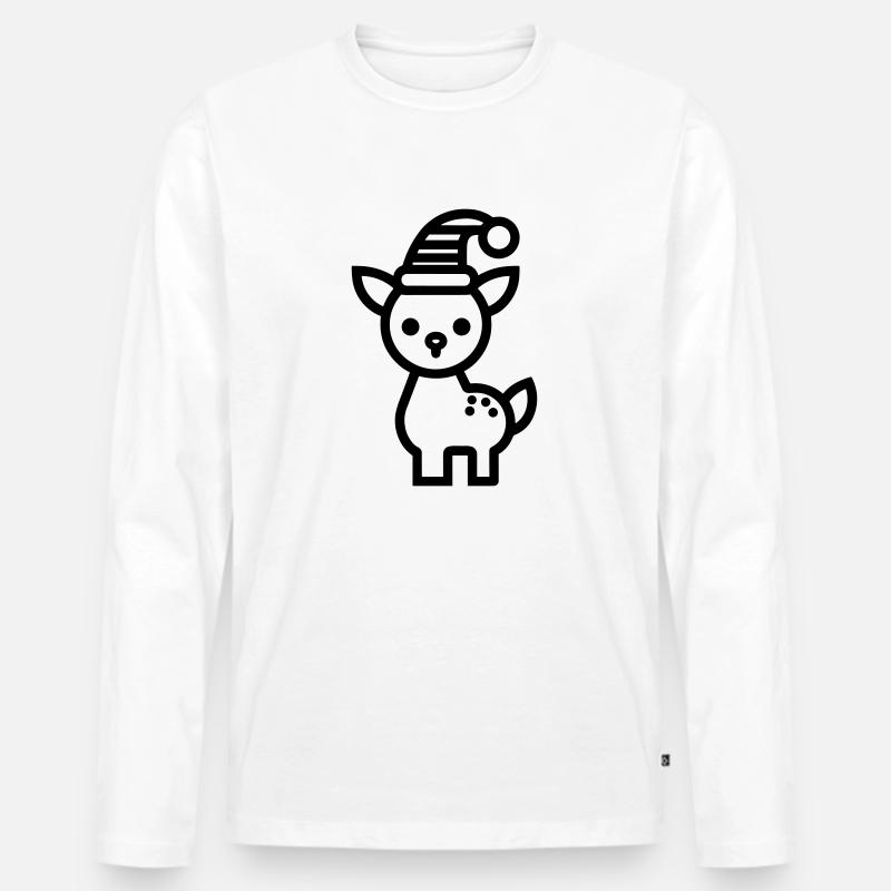 Weihnachtsrentiere - Männer Premium Bio Langarmshirt - Weiß