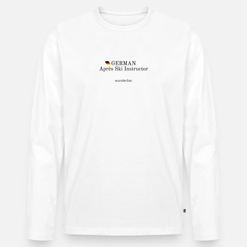 German Apres Ski Instructor - Männer Premium Bio Langarmshirt - Weiß