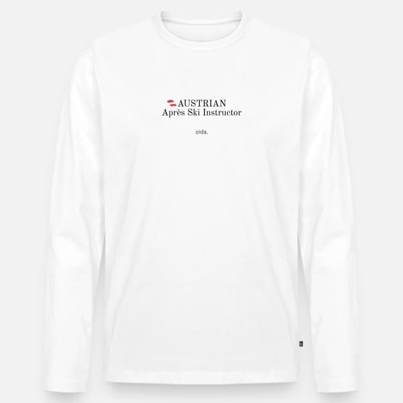 Austrian Apres Ski Instructor - Männer Premium Bio Langarmshirt - Weiß