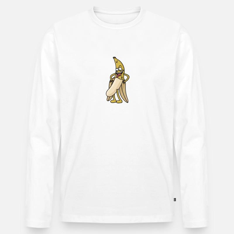 BANANE - Männer Premium Bio Langarmshirt - Weiß