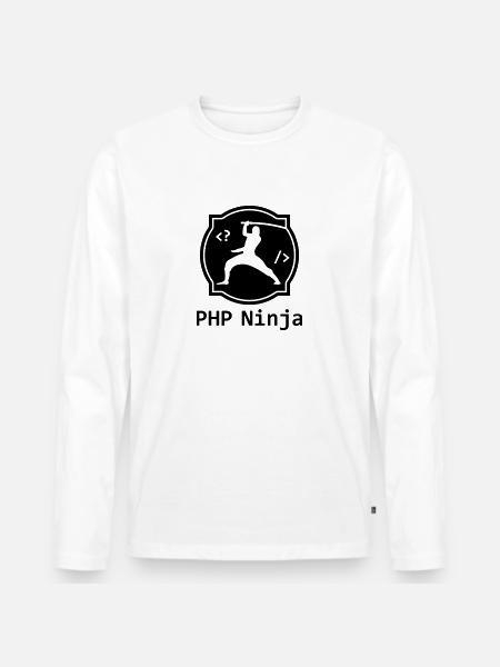 PHP Ninja - PHP Programmierer Coder Nerd Webdesign - Männer Premium Bio Langarmshirt - Weiß