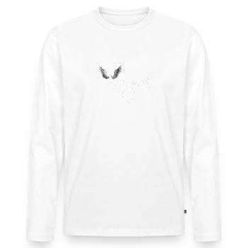 Femmes tshirts - T-shirt manches longues Premium bio Homme - blanc - Devant - Nico (187cm)
