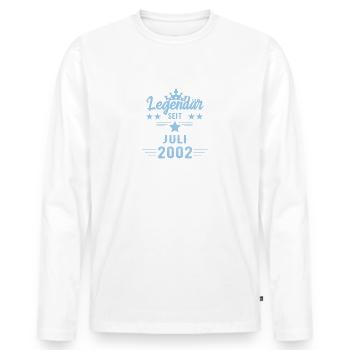 Juillet 2002 - Cadeau du 20e anniversaire. Génial. - T-shirt manches longues Premium bio Homme - blanc - Devant - Nico (187cm)