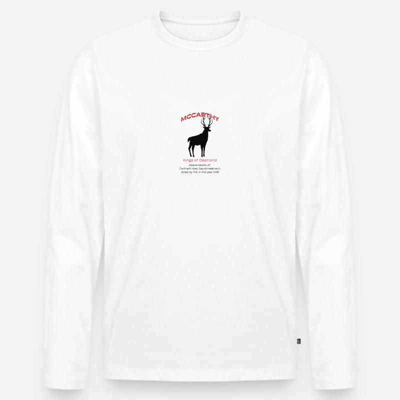 Maccarthydes - Männer Premium Bio Langarmshirt - Weiß