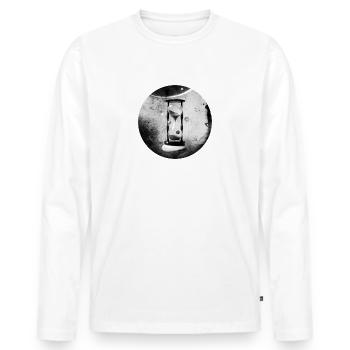Le passage de l’espace et du temps - T-shirt manches longues Premium bio Homme - blanc - Devant - Nico (187cm)
