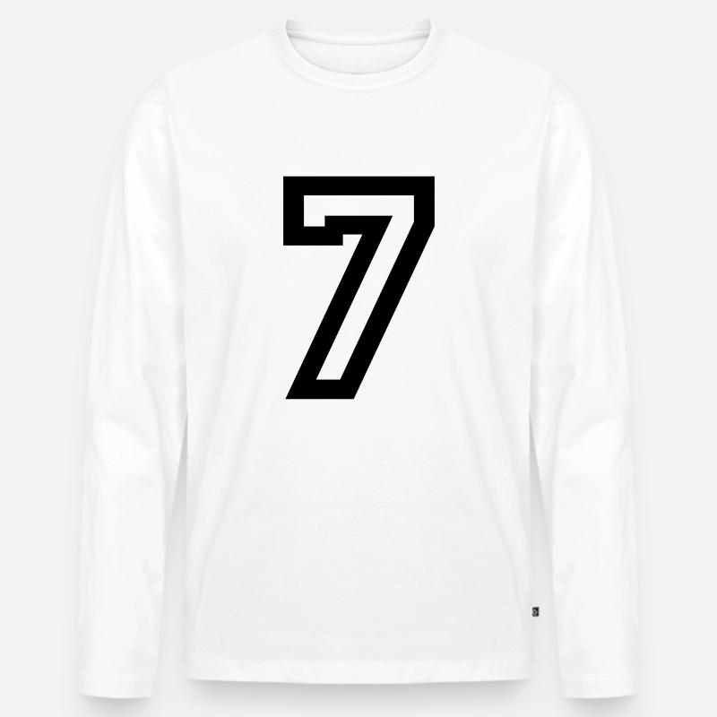 7 Collegestyle - Männer Premium Bio Langarmshirt - Weiß
