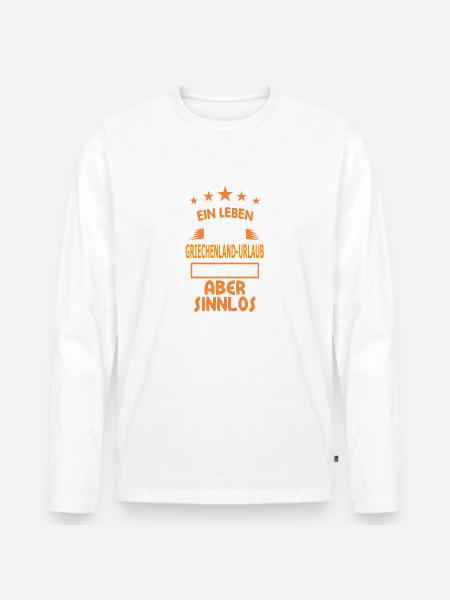 GRIECHENLAND-URLAUB - Männer Premium Bio Langarmshirt - Weiß