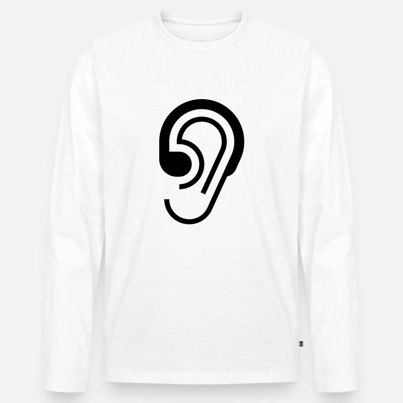 Hörgerät - Männer Premium Bio Langarmshirt - Weiß