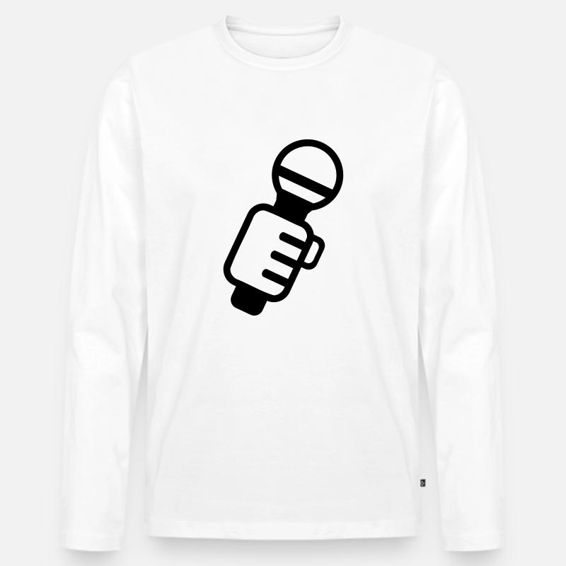 Mikrofon - Männer Premium Bio Langarmshirt - Weiß
