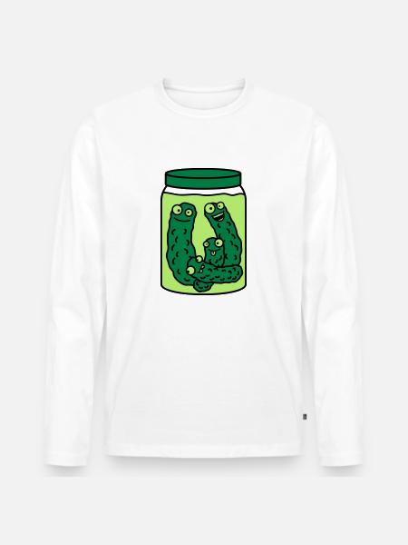 Funny Cucumber Preserving Jar - Men's Premium Organic Long Sleeve Shirt - white