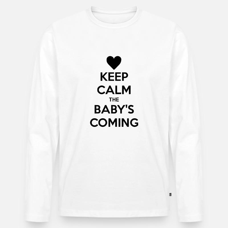 keep calm baby - Männer Premium Bio Langarmshirt - Weiß