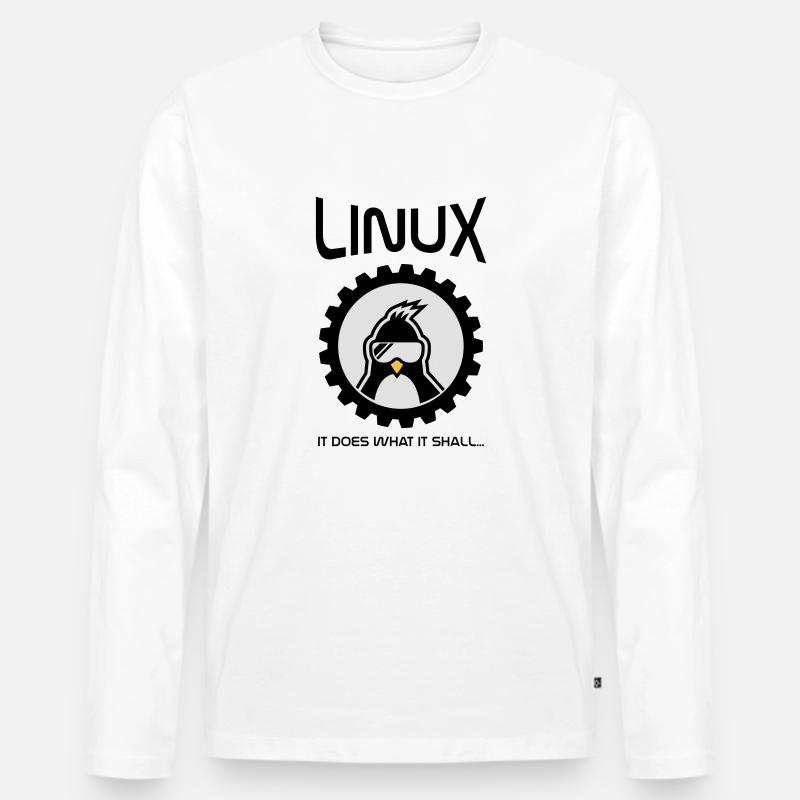 linux tut was es soll - Männer Premium Bio Langarmshirt - Weiß