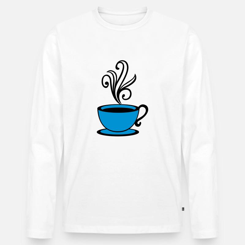 leckerer heisser kaffee - Männer Premium Bio Langarmshirt - Weiß