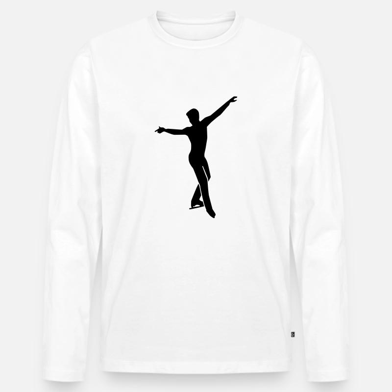 Eiskunstlauf - Männer Premium Bio Langarmshirt - Weiß