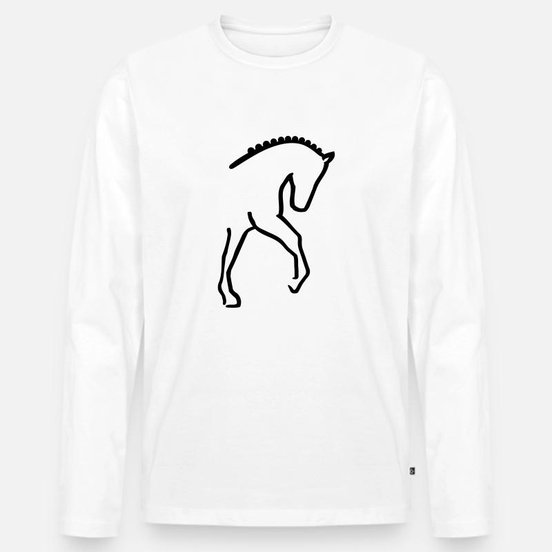 Dressur - Männer Premium Bio Langarmshirt - Weiß