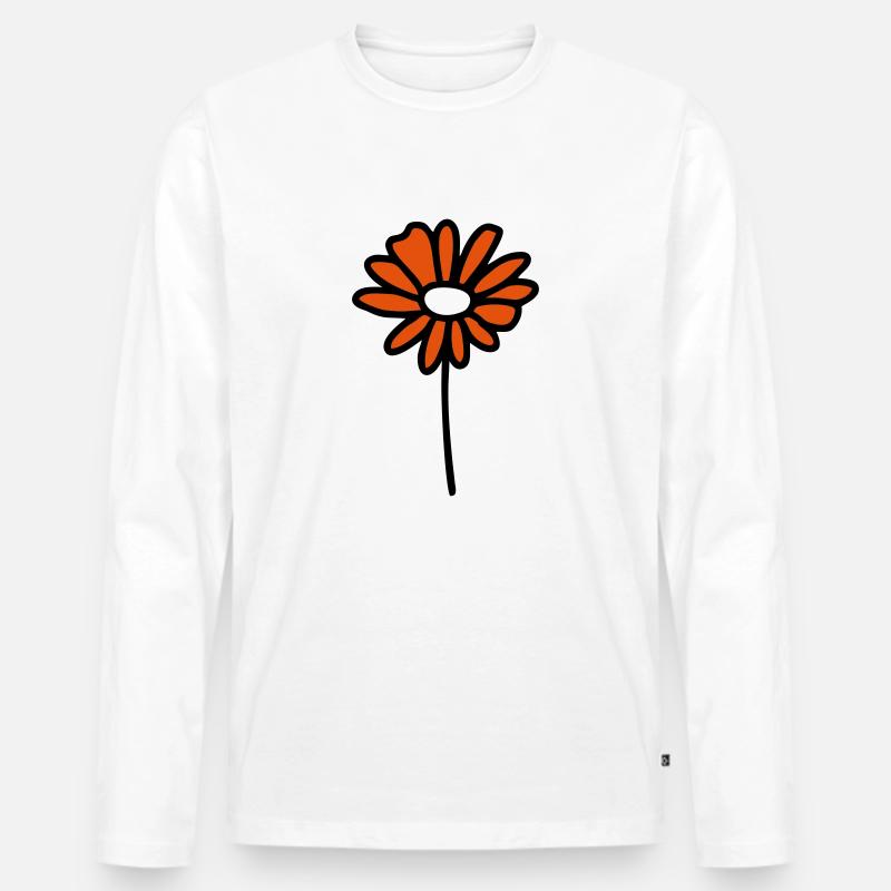 Blume Gänseblümchen - V2 - Männer Premium Bio Langarmshirt - Weiß