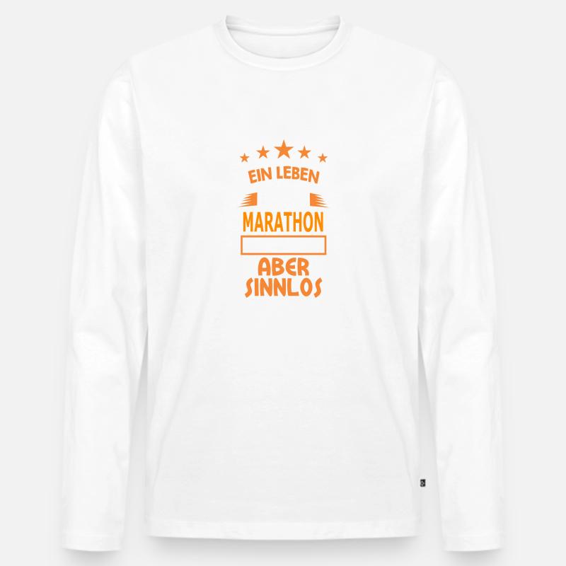 marathon - Männer Premium Bio Langarmshirt - Weiß