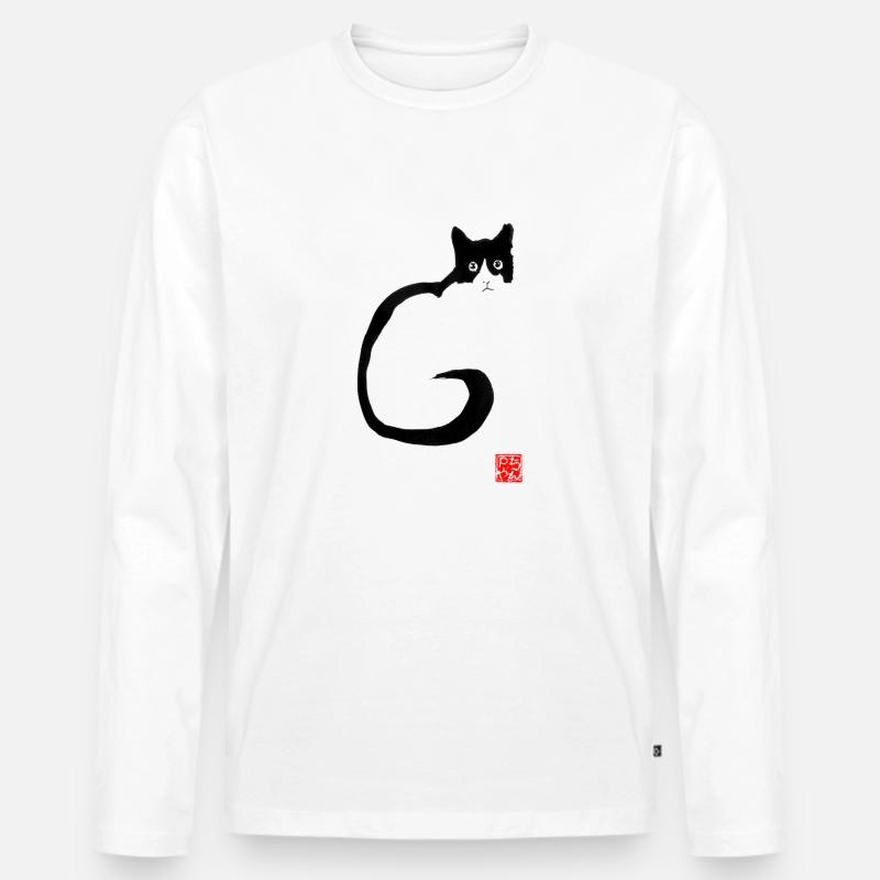 archetypisches neko02 - Männer Premium Bio Langarmshirt - Weiß