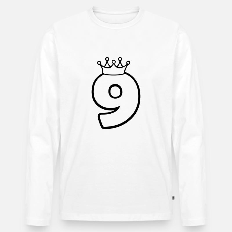 9_king - Männer Premium Bio Langarmshirt - Weiß