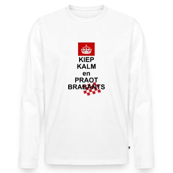 Kiep calm and praot Brabants, brabant's most beautiful - Men's Premium Organic Long Sleeve Shirt - white - Front - Nico (187cm)