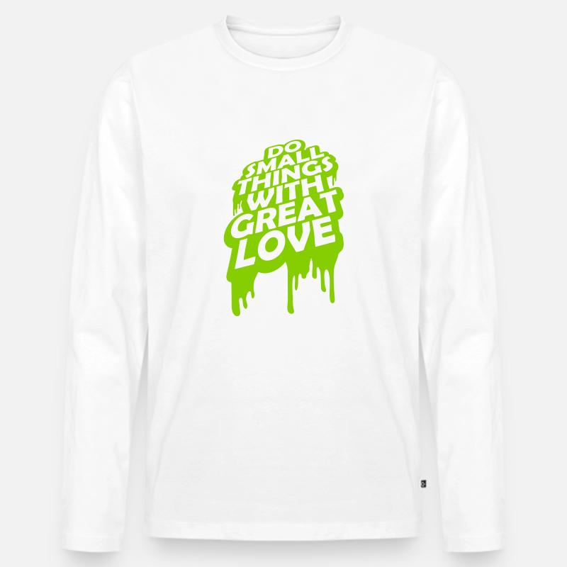 Zitat do small things - Männer Premium Bio Langarmshirt - Weiß