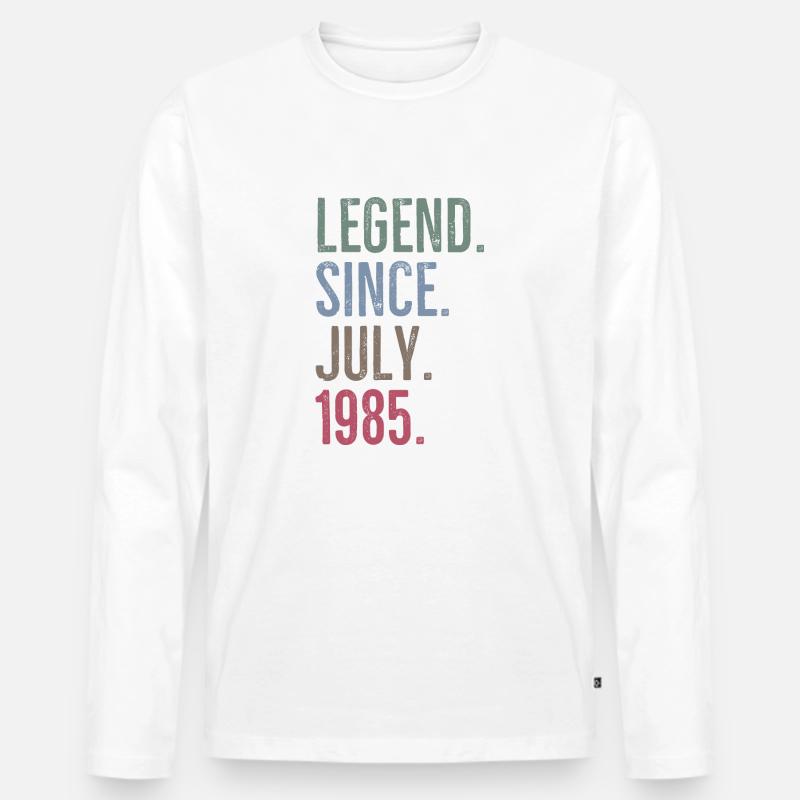 Legende seit Juli 1985 - Männer Premium Bio Langarmshirt - Weiß
