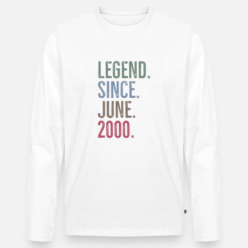 Legende seit Juni 2000 - Männer Premium Bio Langarmshirt - Weiß
