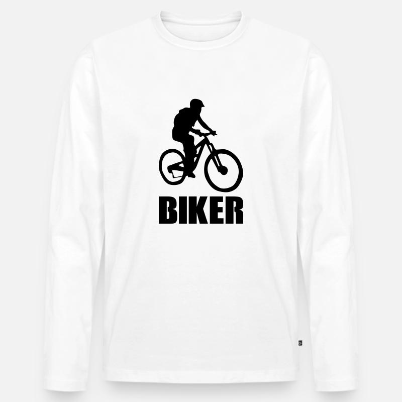 biker - Männer Premium Bio Langarmshirt - Weiß