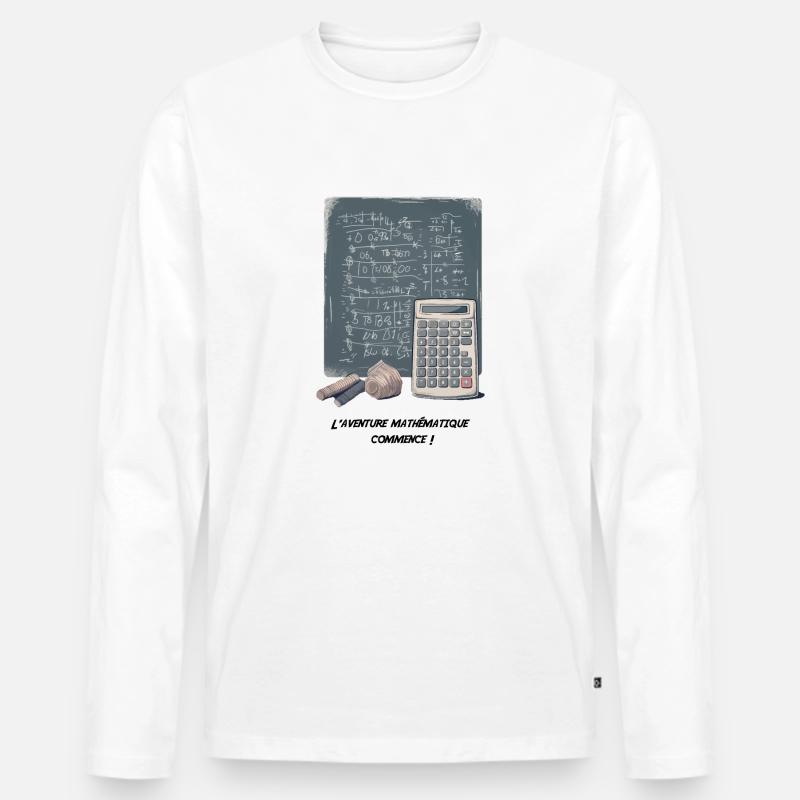Das mathematische Abenteuer - Männer Premium Bio Langarmshirt - Weiß