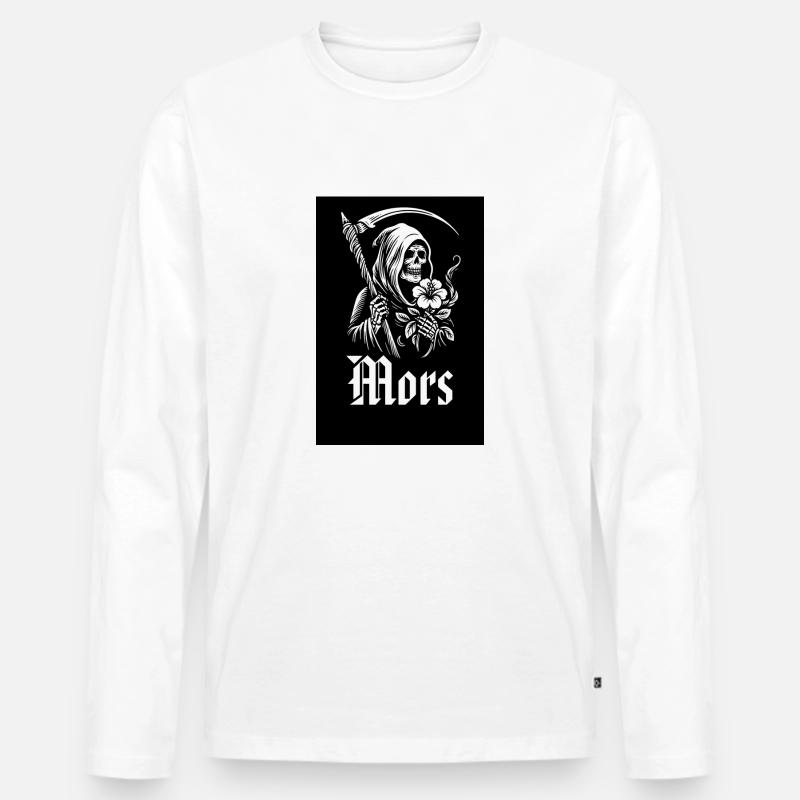 Sensenmann - Männer Premium Bio Langarmshirt - Weiß